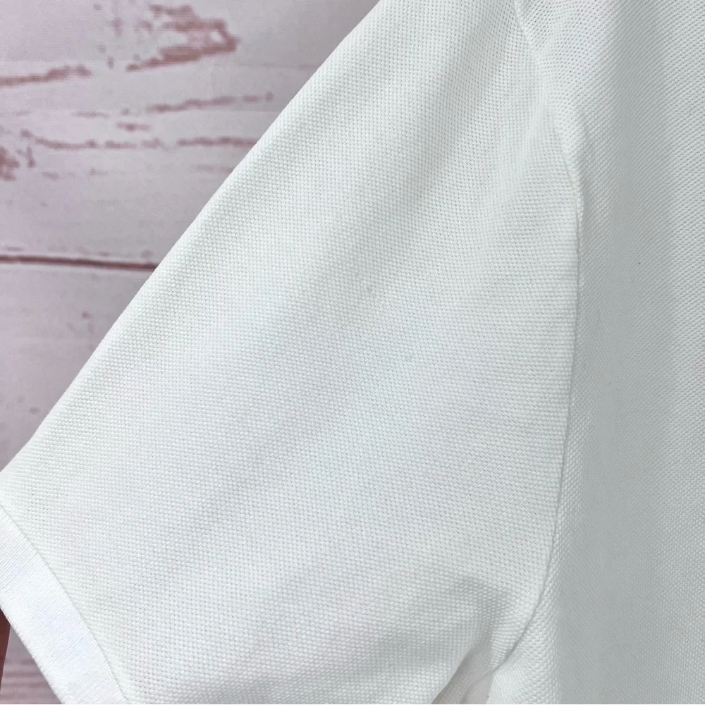 Gucci Cotton Piquet Striped Collar Short Sleeve Embroidered White Polo Shirt